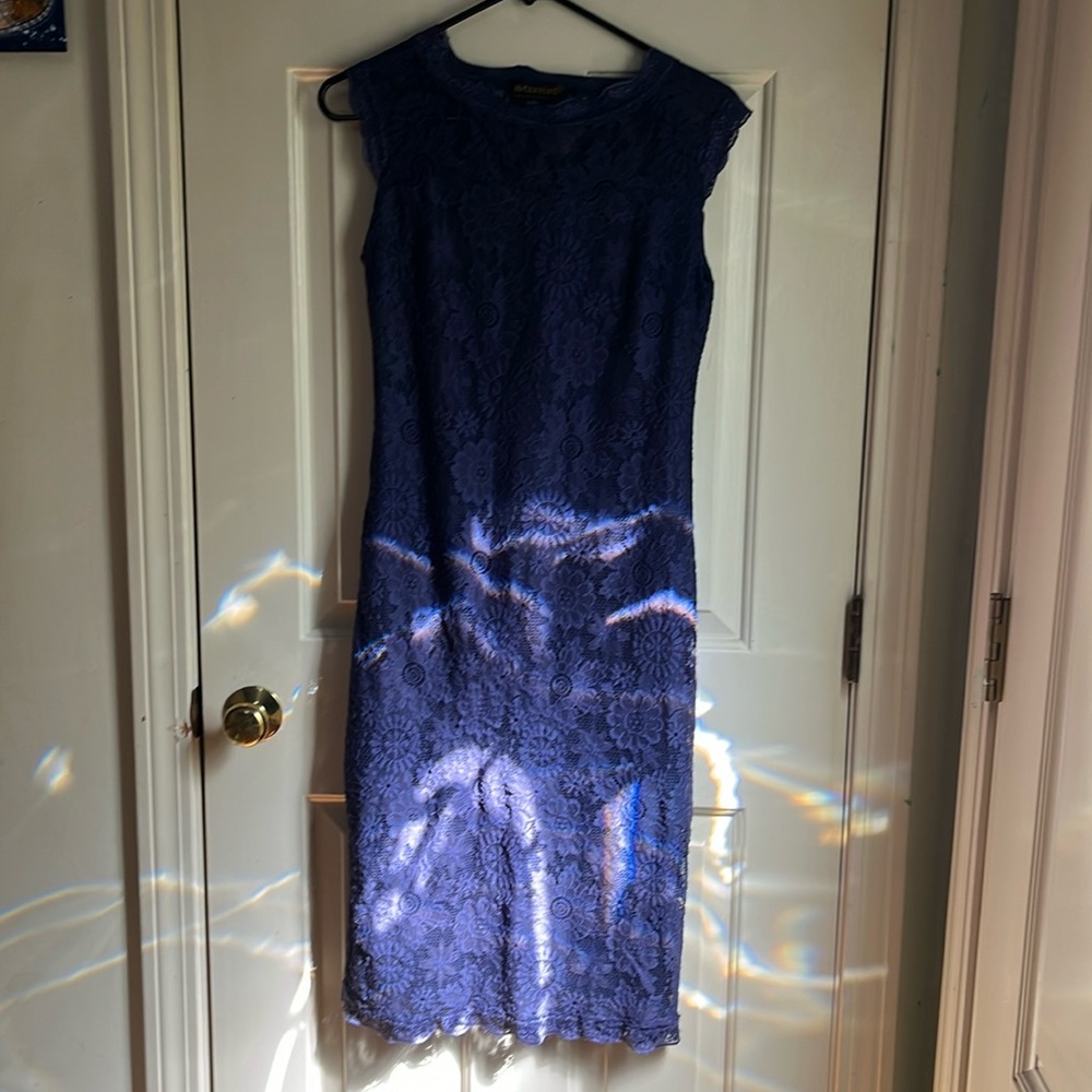 Stanzino blue lace women’s medium dress. GUC.